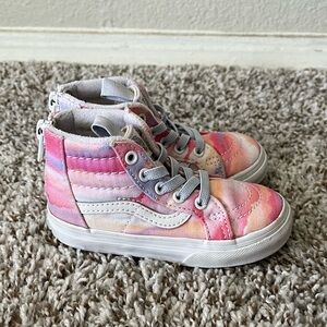 Vans SK8 Festival Dream Multicolor Toddler Girl's Hi Zip Sneakers Size 6.5